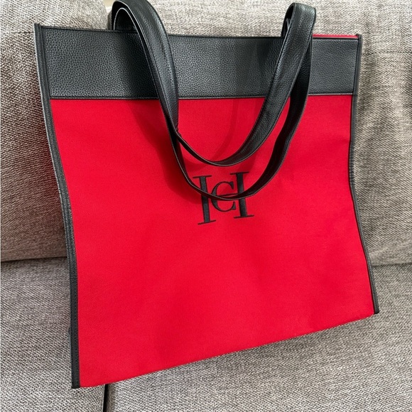 Carolina Herrera Good Girl Red Black XL Tote Bag New Authentic - Picture 3 of 10